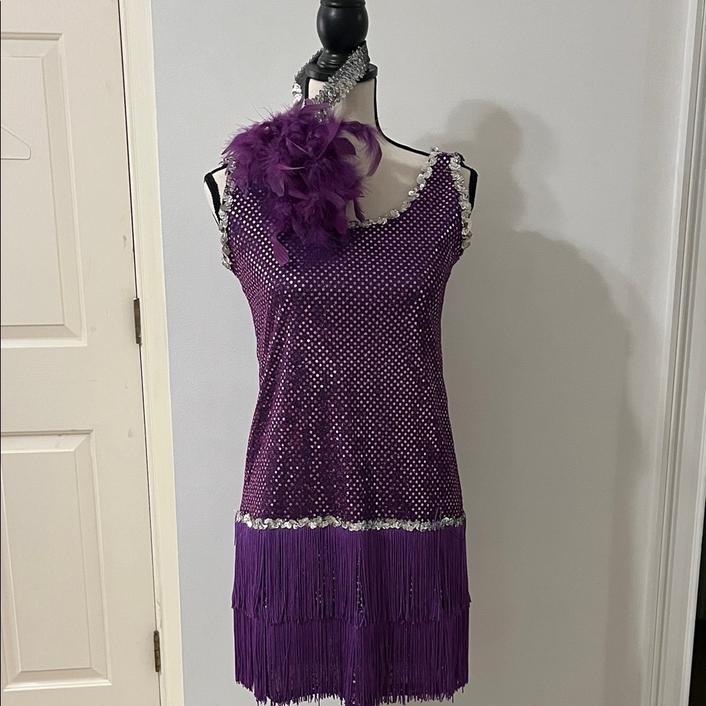 Great Gatsby - Purple Fringe Flapper Dress - Roaring 20’s